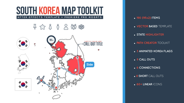 South Korea Map - VideoHive 26295747