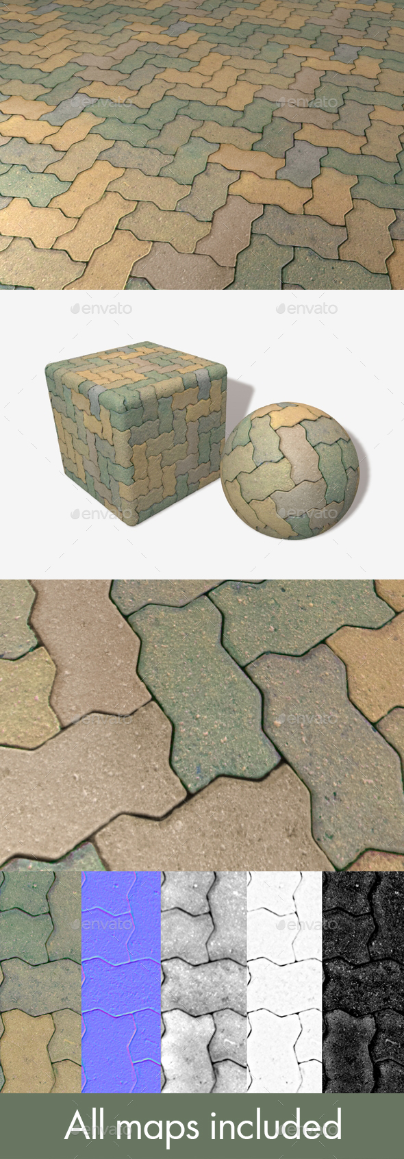 Green Floor Bricks - 3Docean 26296642