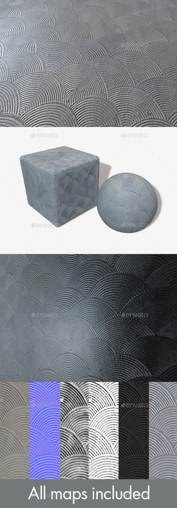 Patterned Concrete Swirls - 3Docean 26296680