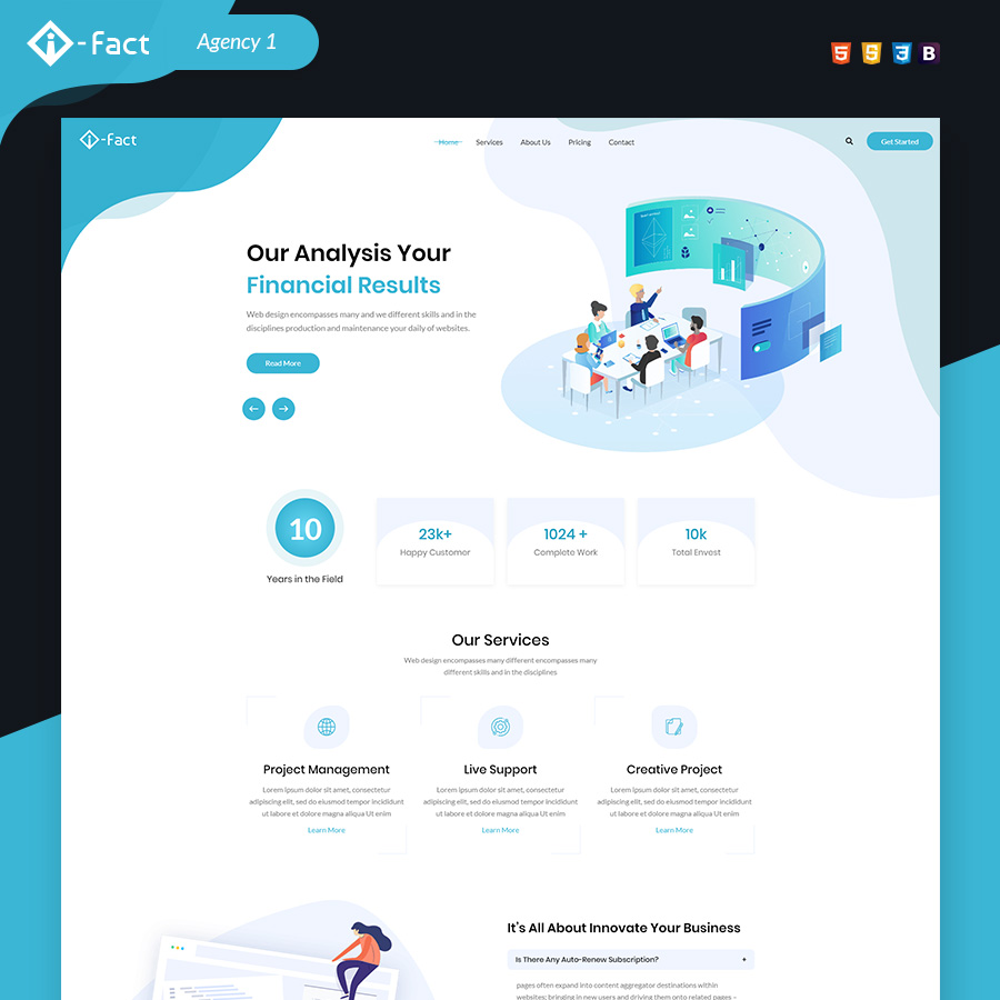 i-Fact Landing Page HTML Template - 2