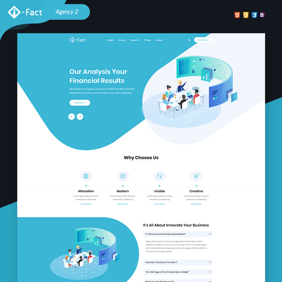i-Fact Landing Page HTML Template - 3