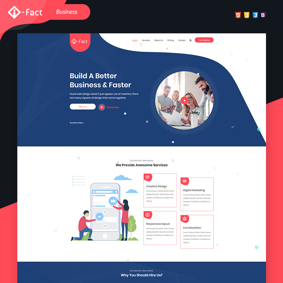 i-Fact Landing Page HTML Template - 5