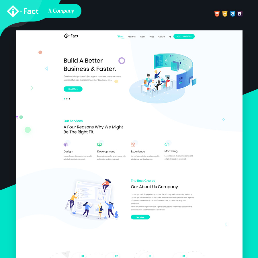 i-Fact Landing Page HTML Template - 9