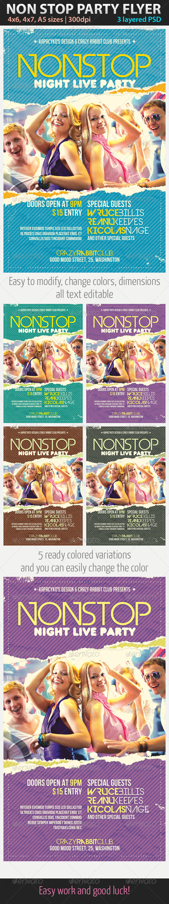 Non Stop Party Flyer - Clubs & Parties Events
