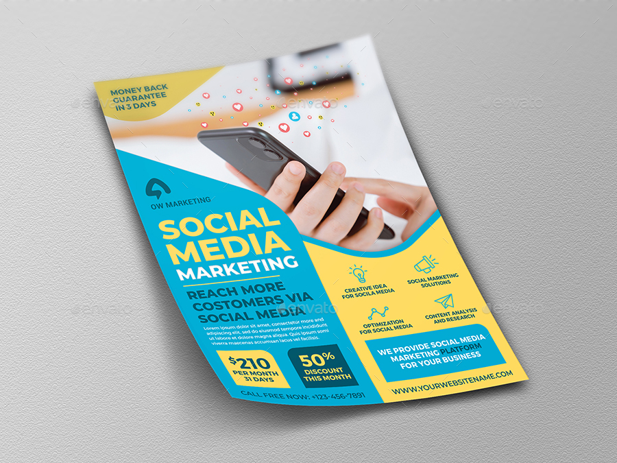 Social Media Marketing Flyer Template, Print Templates | GraphicRiver