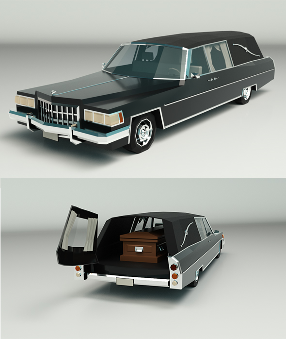 Low Poly Hearse - 3Docean 26311528