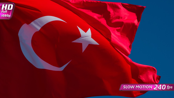 Turkish Flag Lit By The Sun alt