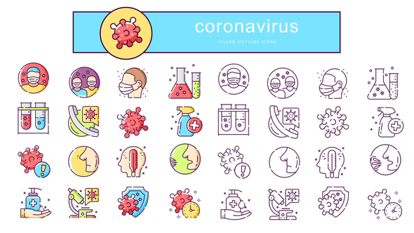Coronavirus - Animated Icons Video Displays template preview