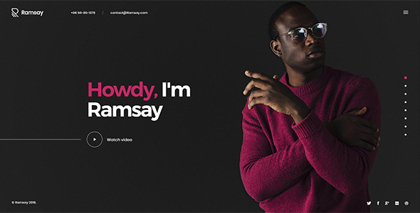 Wondrous Ramsay - Creative Personal Onepage HTML Template