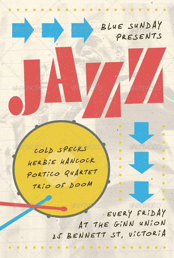 Jazz Note - Jazz, Blues and Swing Flyer Template - Concerts Events