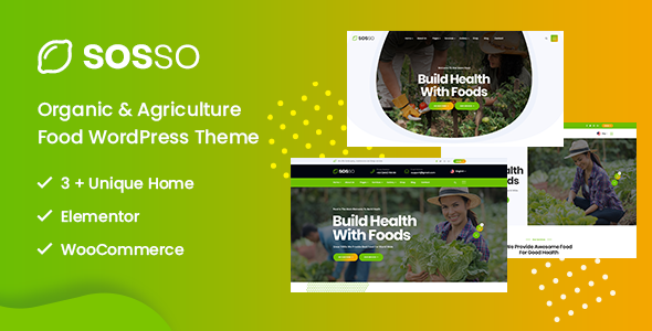 Sosso - Organic Food and Agriculture WordPress Theme