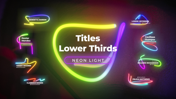 Neon Light Lower Thirds 3