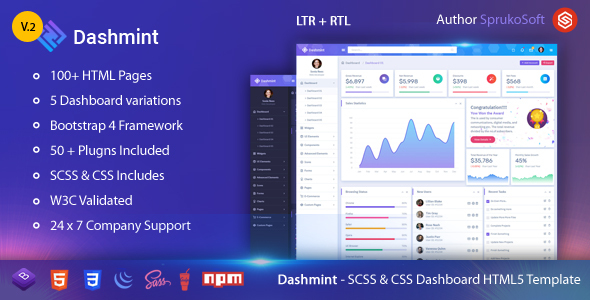 Dashmint -  Admin Dashboard HTML Template