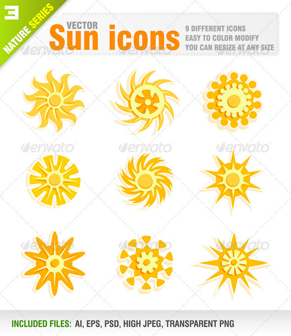 9 Sun icons