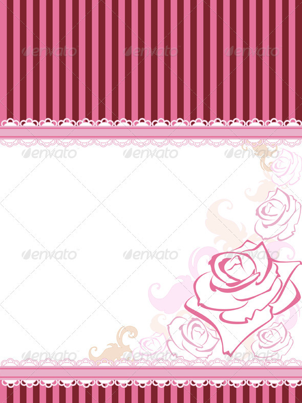 Vector Card with Rose - Backgrounds Decorative