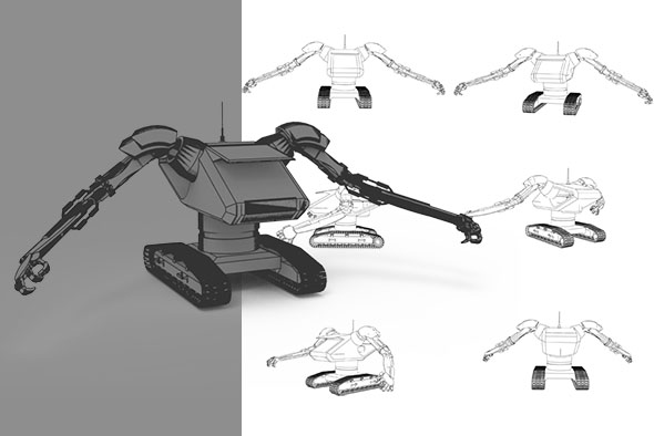 Robot Backhoe Excavator - 3Docean 26325109