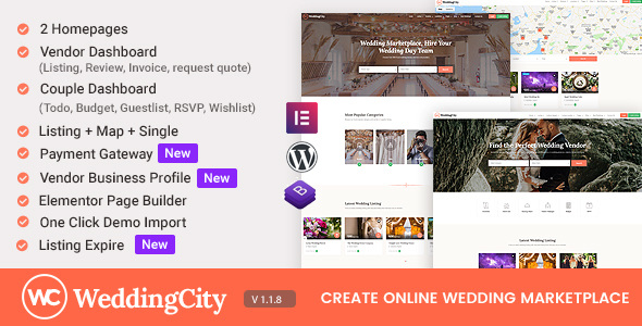 WeddingCity – Directory & Listing WordPress Theme