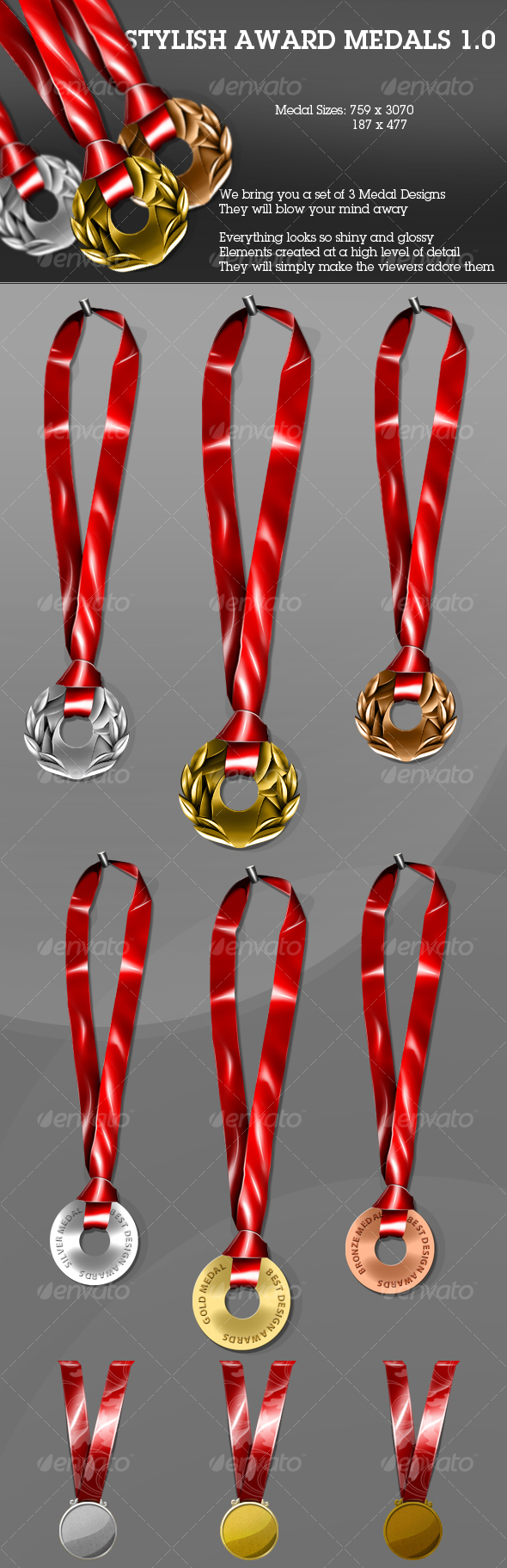 Stylish Award Medals 1.0 - Objects Illustrations