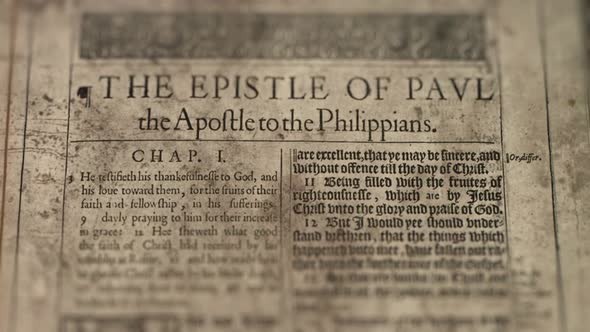 The Epistle Of Paul To The Philippians, Slider Shot, Old Paper Bible, King James Bible alt