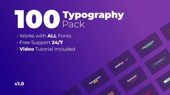100 Titles Pack - VideoHive 26329183
