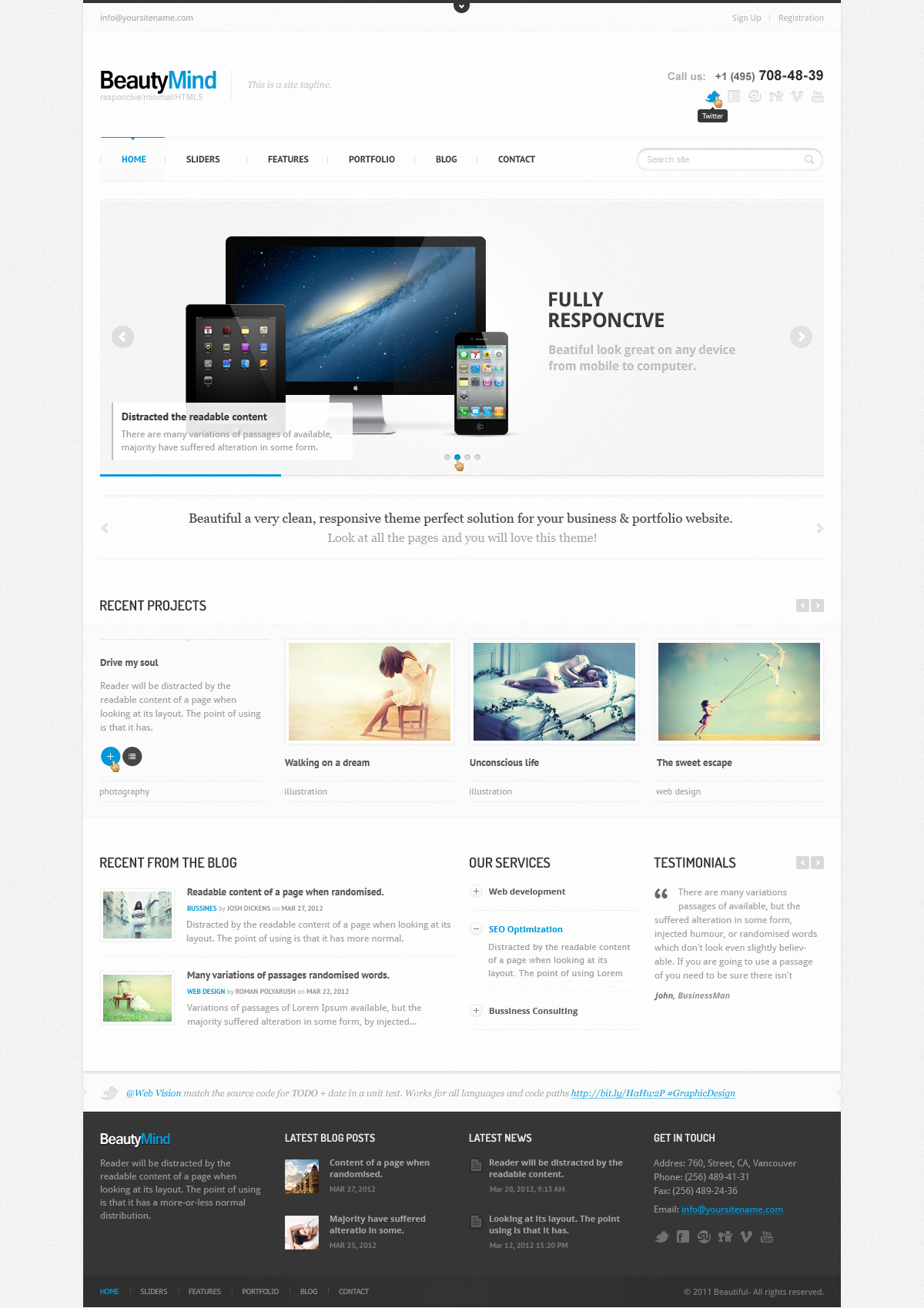 BeautyMind - Unique & Clean PSD Template