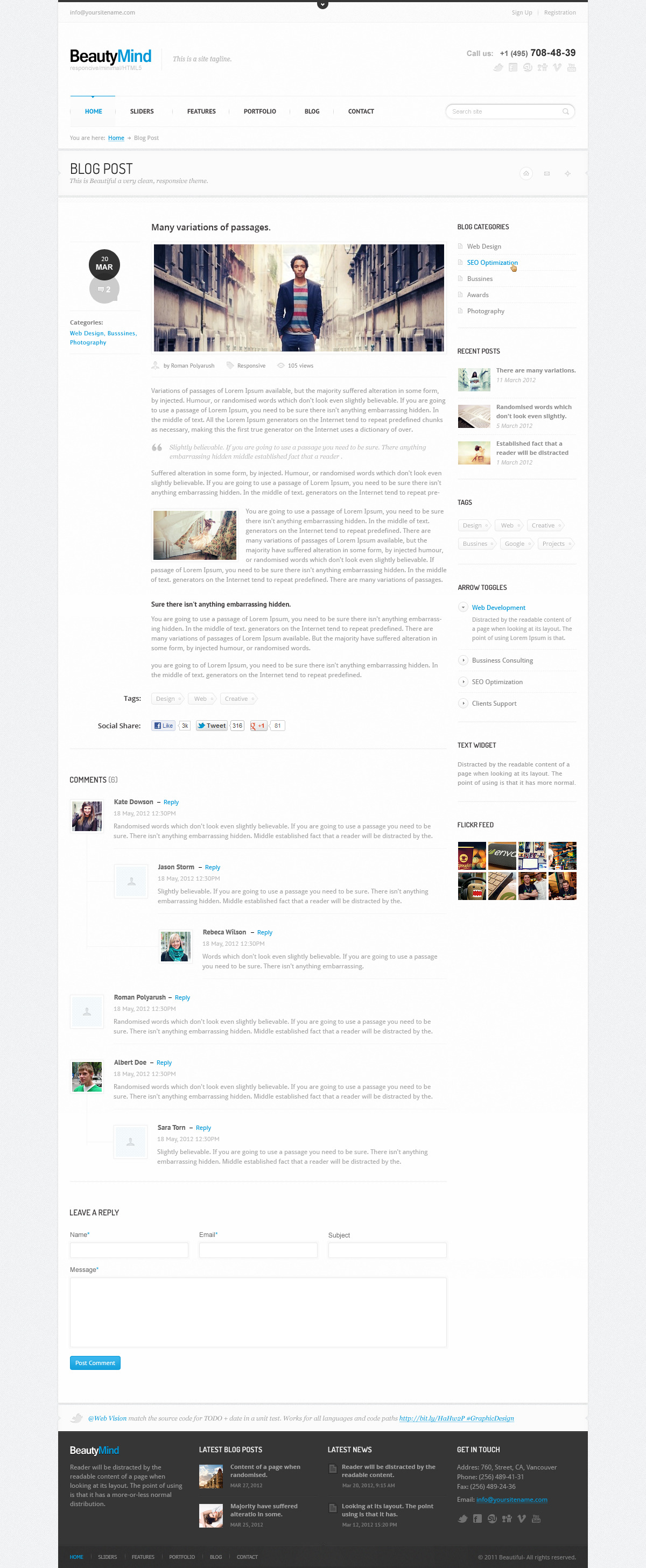 BeautyMind - Unique & Clean PSD Template