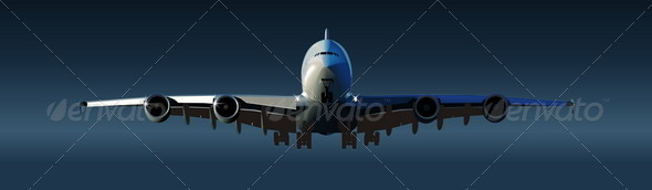 Back Airbus takeoff - Man-made Objects Objects