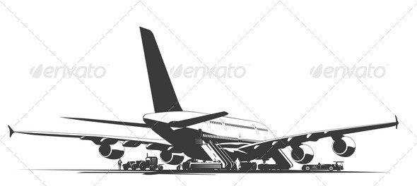 Airliner on Aerodrome - Travel Conceptual