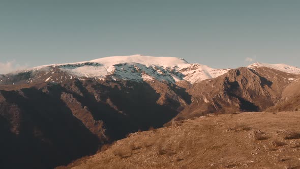 Flying over the mountain