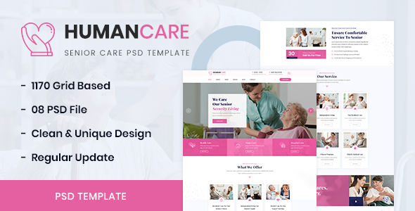 HumanCare - Senior Security PSD Template