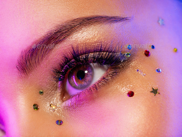Colorful makeup. Bright and intense makeup. - Stock Photo - Images