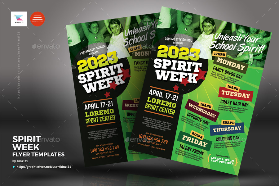 Spirit Week Flyer Templates, Print Templates | GraphicRiver