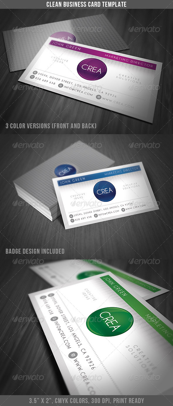 Clean Style Business Card - Business Cards Print Templates