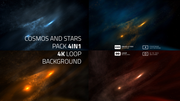 Cosmos And Stars 4in1 4K Loop Backgrounds