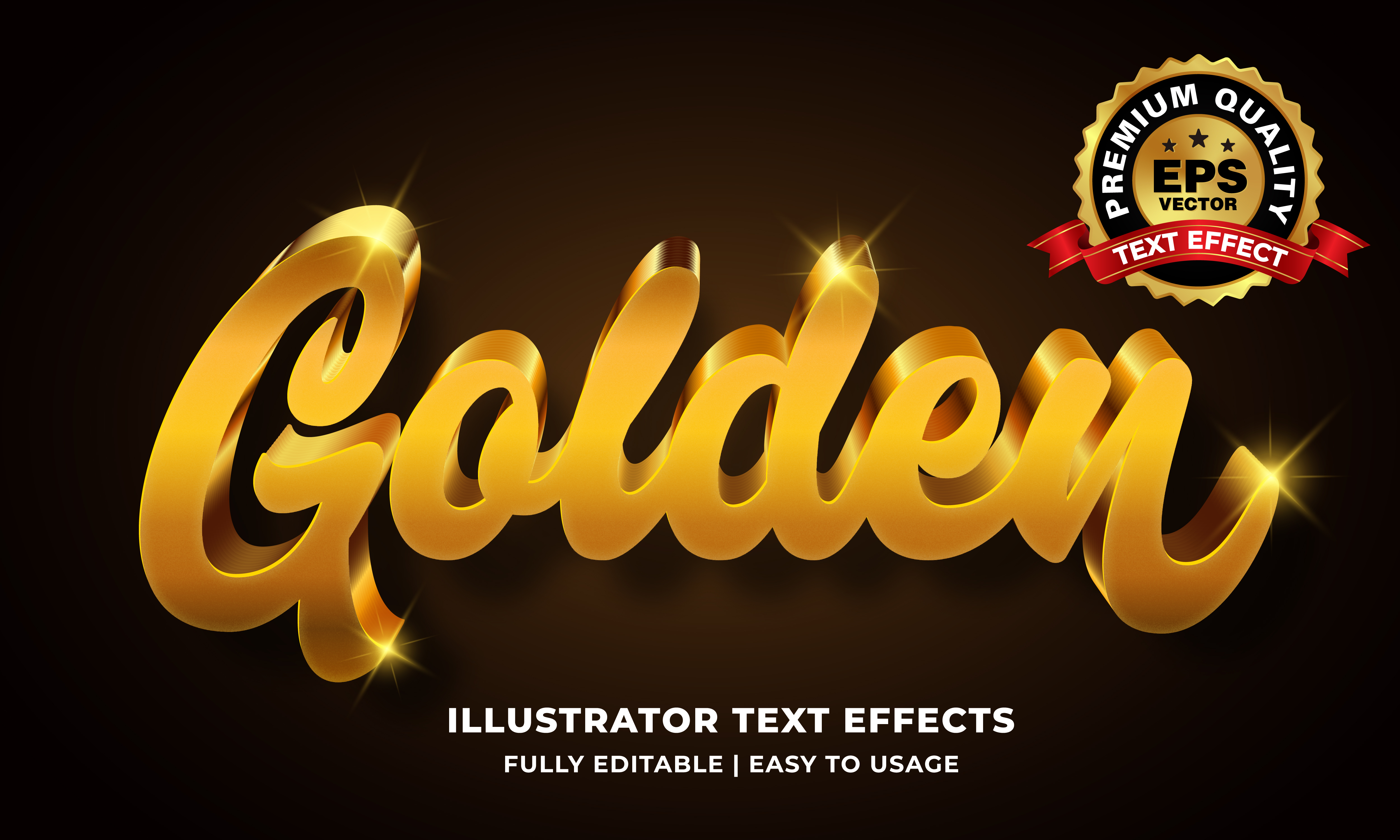 Gold Luxury 3d Text Effect for Illustrator by Syifa5610 | GraphicRiver