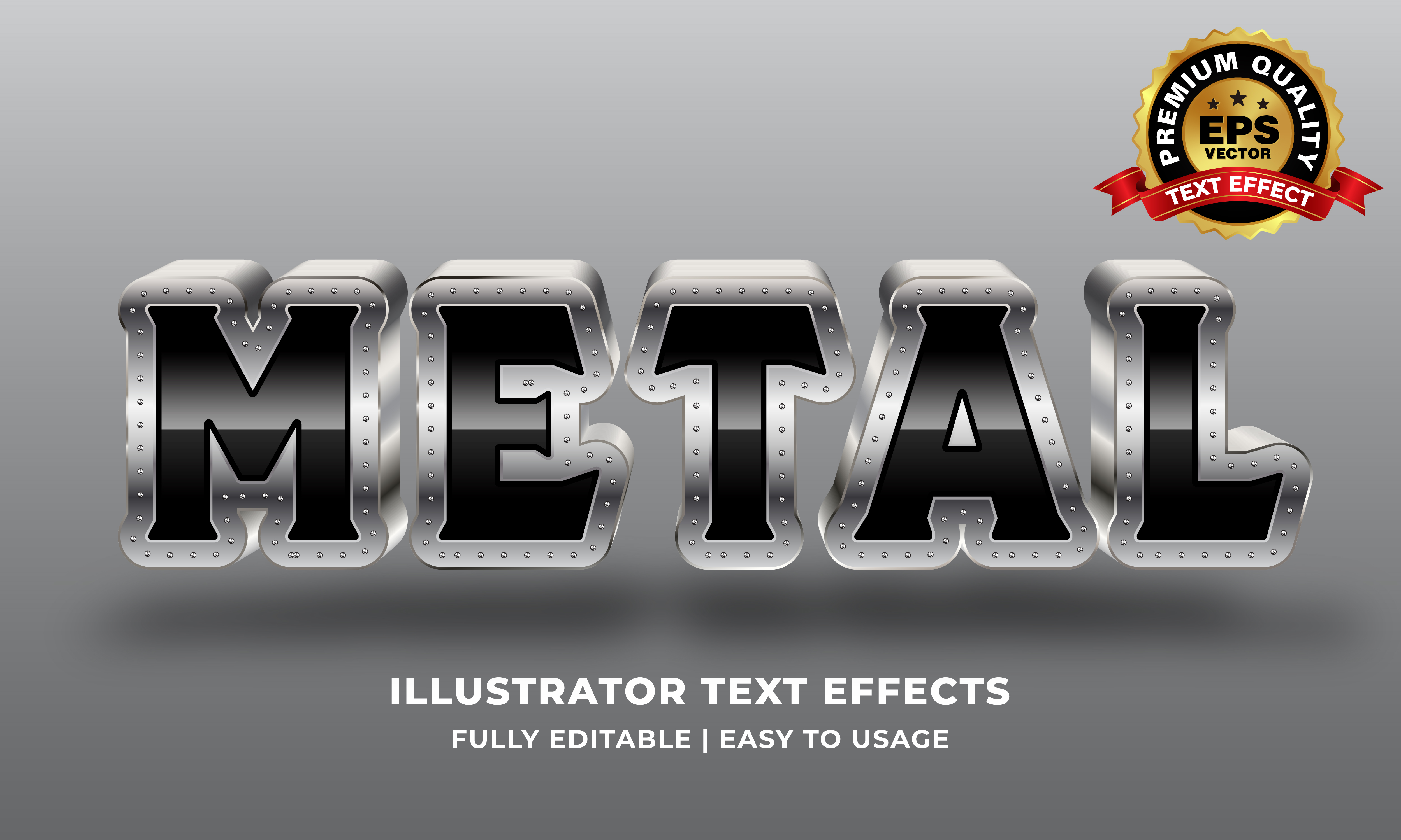 metal text illustrator download