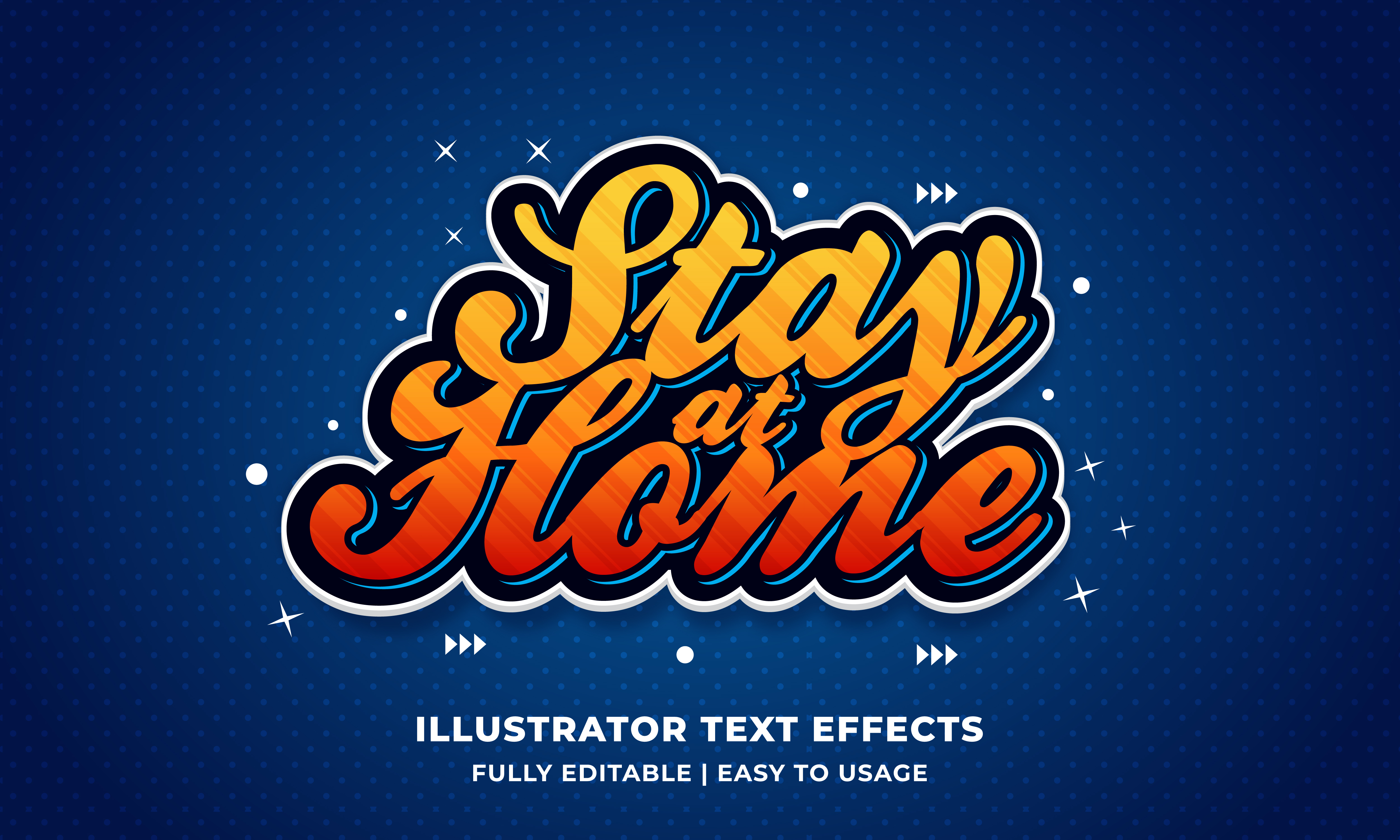  Sticker  Text Effect for Illustrator  by Syifa5610 