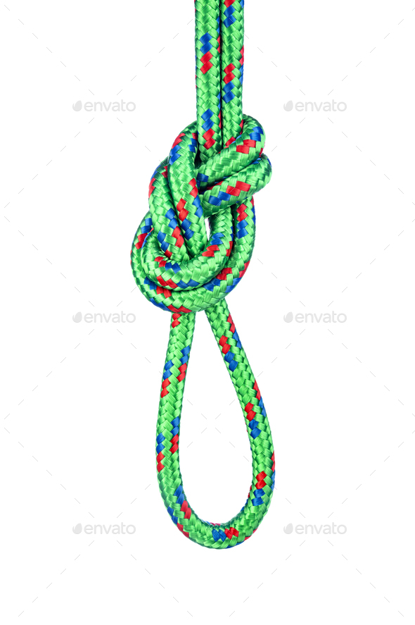 Figure eight knot on white - Stock Photo - Images