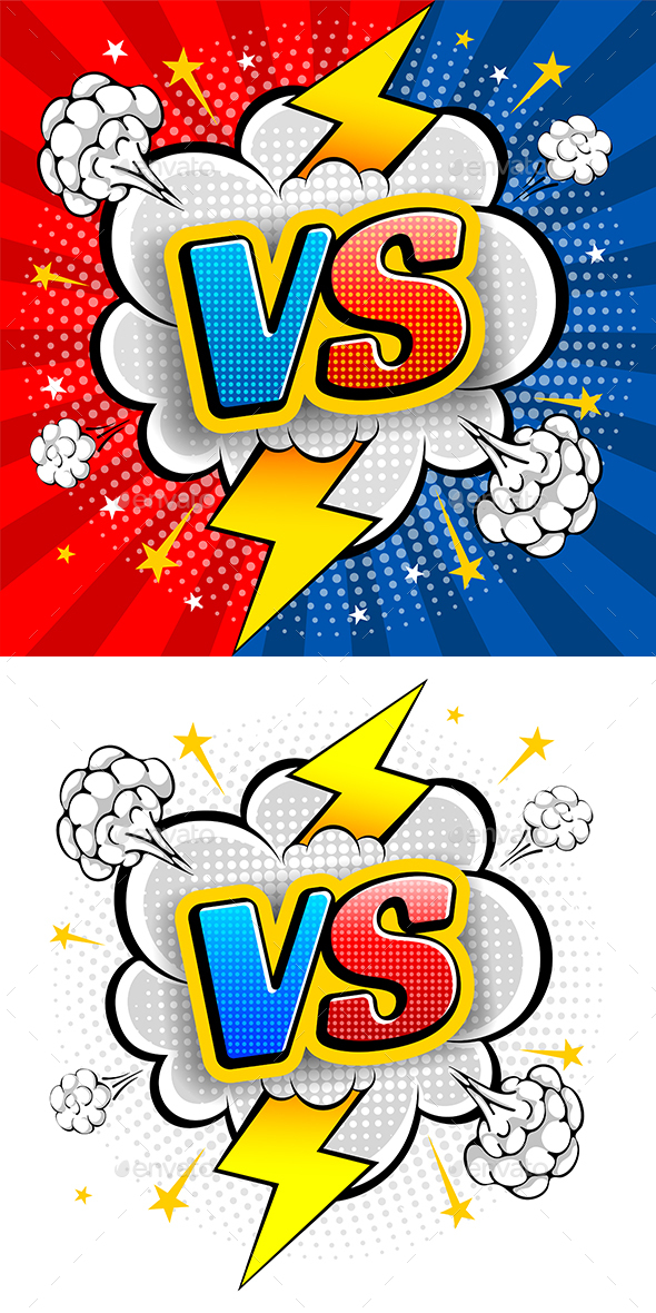 Premium Vector  Versus vs fight comic background speech bubbles.