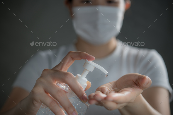 Woman washing hand, Coronavirus (COVID-19) - Stock Photo - Images