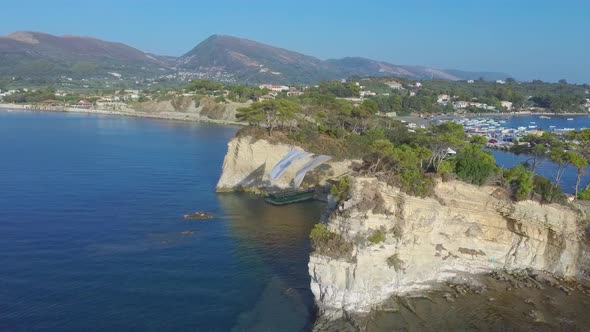 Flying the drone near Agios Sostis (Cameo Island) in Zakynthos, Greece alt