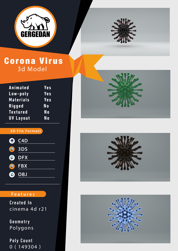 Corona VirusCOVID-19 - 3Docean 26375155