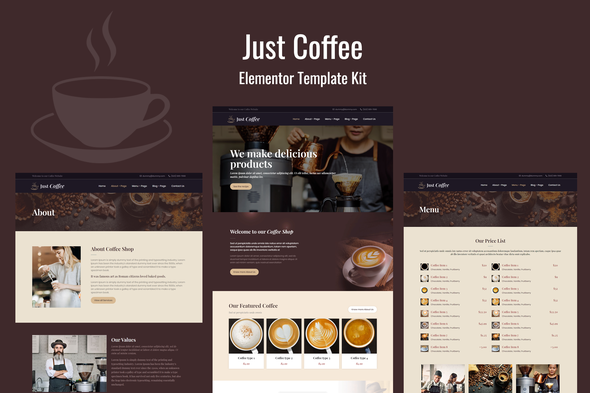 Justcoffee - Cafe - ThemeForest 26375417