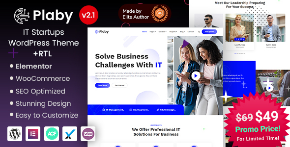 Plaby – IT Startup WordPress Theme