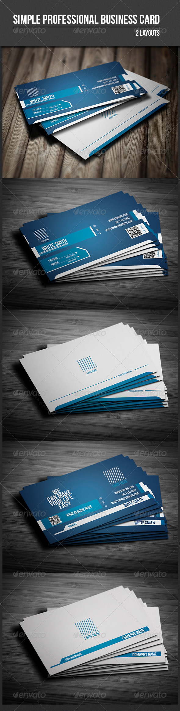Simple Professional Business Card - Business Cards Print Templates