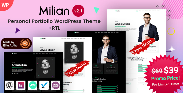 Milian – Personal Portfolio WordPress Theme