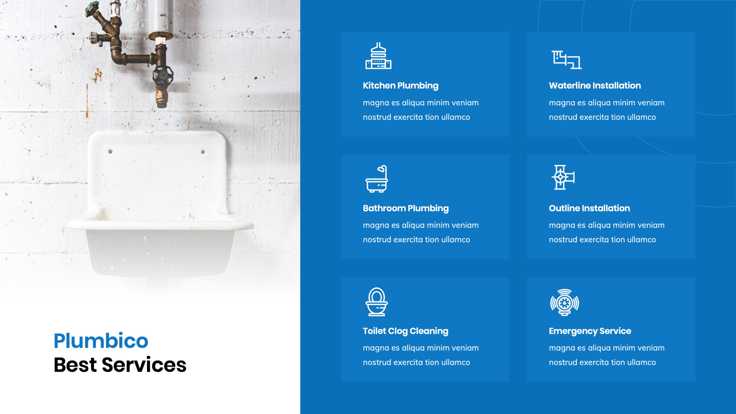 Plumbing & Repair Services PowerPoint Template, Presentation Templates