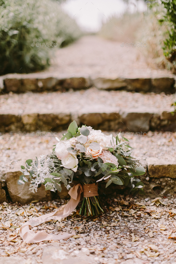 Wedding Bouquet With White Peonies For Rustic Wedding Stock Photo By Avanti Photo