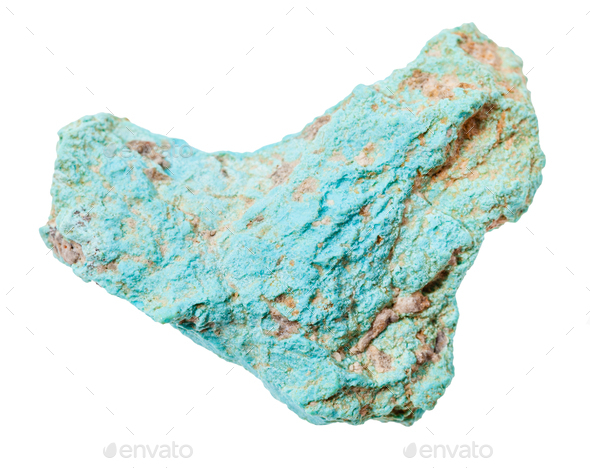 rough Turquoise rock isolated on white