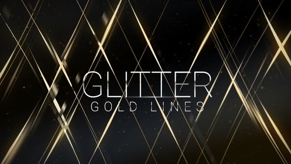 Glitter Gold Lines | Award Titles Titles template preview